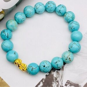 18k Piyao/Pixui Turquoise 10mm Bracelet